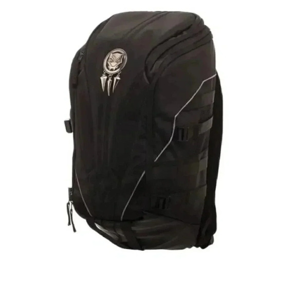 Black Panther Mixed Material Laptop Backpack b12 - Picture 2 of 4
